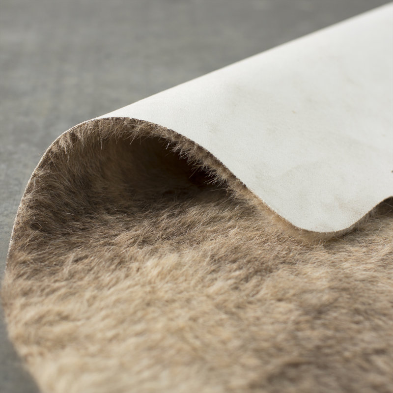 Altraud Performance Hand Hooked Faux Cowhide Animal Print Indoor Rug, Rectangle 3'10" x 5'