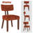 18'' H Mid Century Upholstered Side Dining Chairs With Brown Solid Wood Legs, Set Of 4-649898398-653109691-654363746