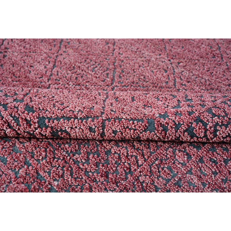 Wool Area Rug in Red, Rectangle 8' x 10'