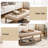 Clymer Farmhouse 47.5"W Tufted Solid Wood Rectangle Cocktail Ottoman with Storage Tray-1349276740