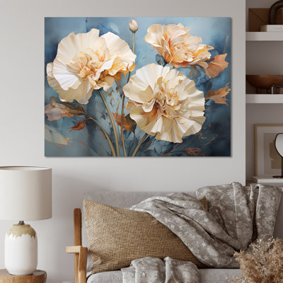 Arrangement d'œillets beige II - décoration murale œillets