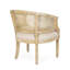 Chaise d'appoint classique classique beige avec sangles de canne et accoudoirs rembourrés avec cadre en bois d'hévéa-652518748