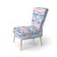 Chaise rembourrée rayée - Chaise d'appoint rose et bleu-1671726763