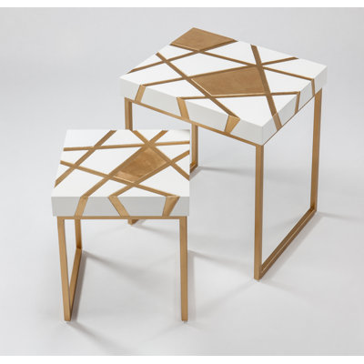 AVANT-WHITE Nesting End Table