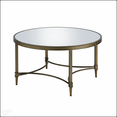 Table basse Aditya avec miroir et finition laiton antique