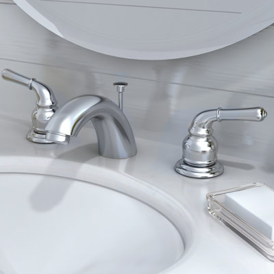 2-handle Bathroom Faucet with Drain Assembly