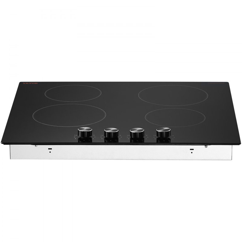 Surface de cuisson électrique encastrée en céramique radiant 4 brûleurs 23,2 x 20,5 po