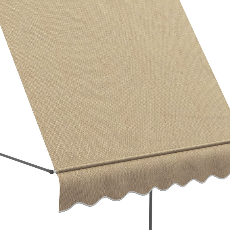Outsunny D Polyester Cover Retractable Patio Awning, 47.2" H x 78.7" W x 48" D, Beige