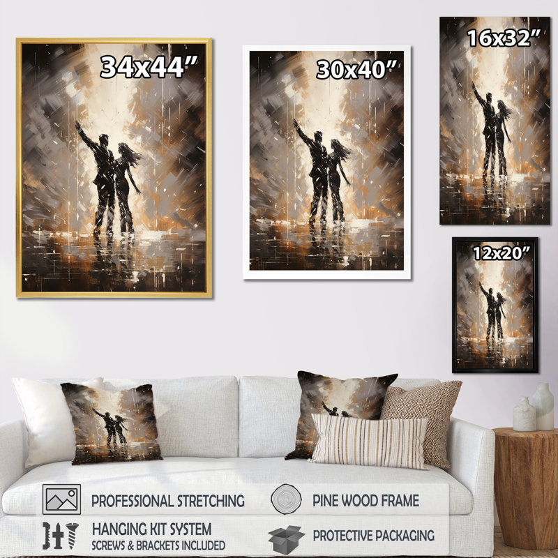 «Disco Dazzle Dancer Complicity I», reproduction sur toile, Cadre flottant noir, H 20 po x l 12 po x P 1 po