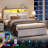 Bed Frame With Headboard, Bed Frame With Charging Station, Led Beds With 2 Storage Drawers, Farmhouse Bedframe, Noise-free And No Box Spring Needed-200103682
