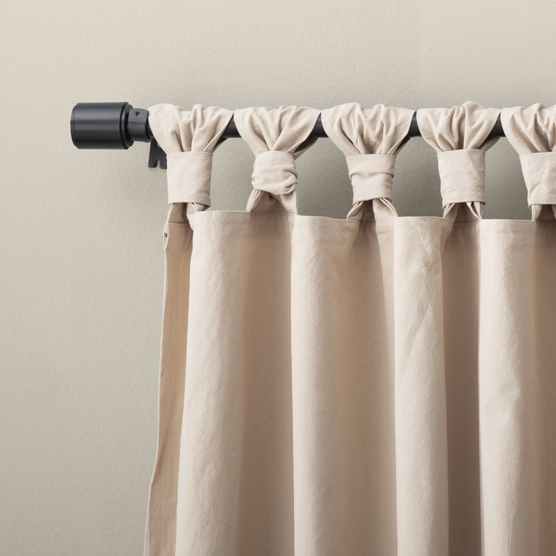 Archaeo Sarro Washed Cotton Semi-Sheer Tab Top Curtain Panel, 52" W x 63" L, Oatmeal