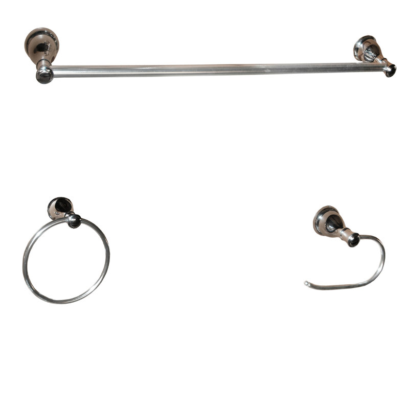 Ensemble de quincaillerie de salle de bain 3 pièces Castilla, Chrome
