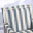 Upholstered Vintage Blue White And Brown Striped Recessed Arm Accent Armchair
