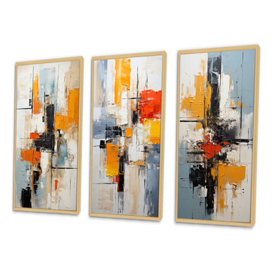 Ensemble de 3 décors abstraits minimalistes décolorés