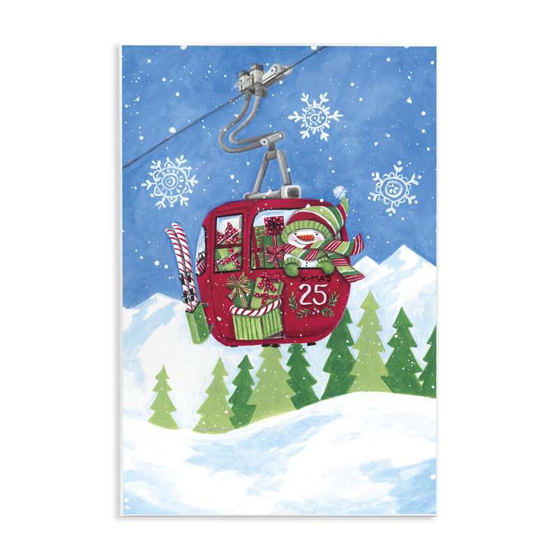 Bonhomme de neige sur plaque de remontée mécanique, design par Diane Kater, H 19 po x l 13 po