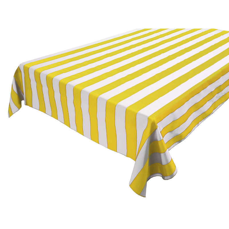 Coltura Striped Cotton Tablecloth, Yellow, 72" x 58"