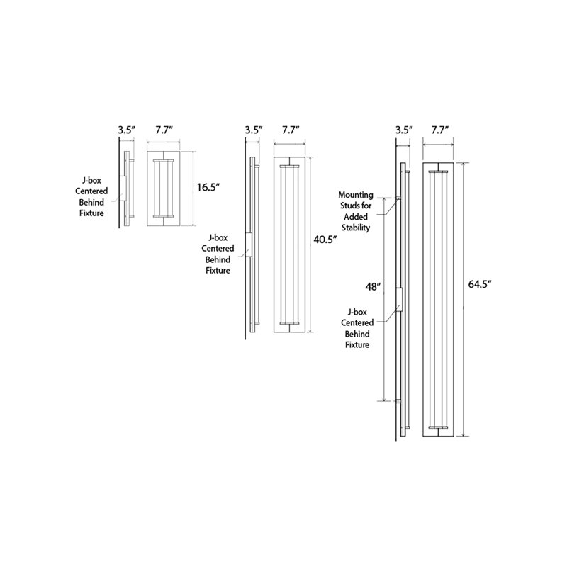 Penna 1 - Light LED Flush Mounted Sconce, Brushed Brass/White Washed Oak, 64" H x 7.7" W x 3.5" D
