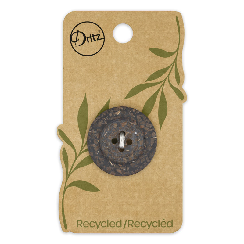 Bouton rond en noix de coco recyclée Dritz, 28 mm, brun foncé, 3 boutons