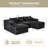 Boneless U-Shaped Deep Seat Modular Sectional Sofa, Corduroy Upholstered Cloud Boneless Couches With Side Pockets-257554481