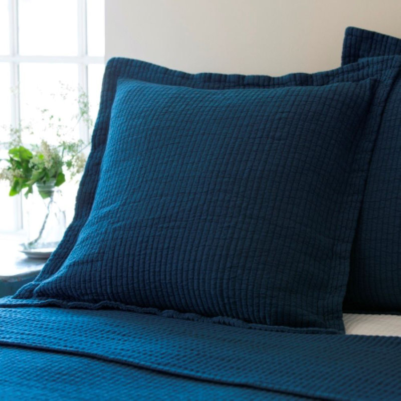 Hudson Stripe Sham, Euro, Indigo