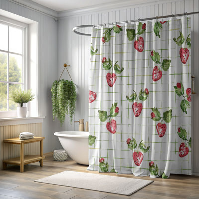 Strawberry Design - Rideau de douche Premium