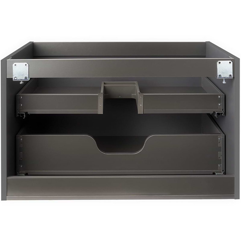 Alma 30.25" Wall Mounted Single Bathroom Vanity with Top, Grigio Gray