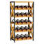Support à vin pour 20 bouteilles, plancher autoportant avec plateau en bois, étagère de rangement à vin à 5 niveaux sans oscillation, support à bouteilles modulaire empilable pour la cuisine, la cave et le salon