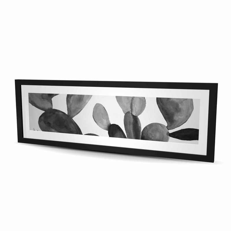 Cactus en niveaux de gris - décor de bureau noir mat