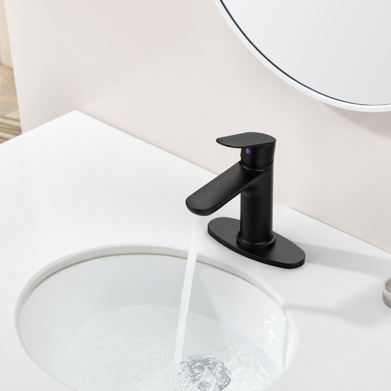 Robinet de salle de bain noir mat avec plateforme - 1 trou, Black
