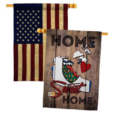 Drapeau de maison en polyester à 2 côtés 40 x 28 po