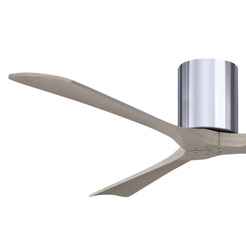 Ventilateur de plafond à 3 pales Olivier, Chrome poli, Ton bois de frêne gris, 72"