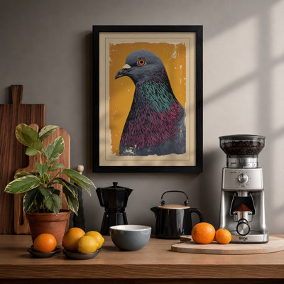Pigeon Portrait Modern - Framed Print
