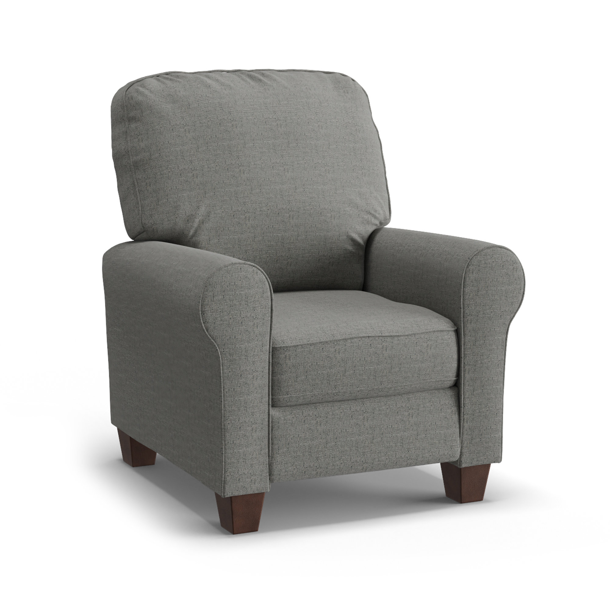 Recliner, Charcoal Grey Performance, Dark Walnut