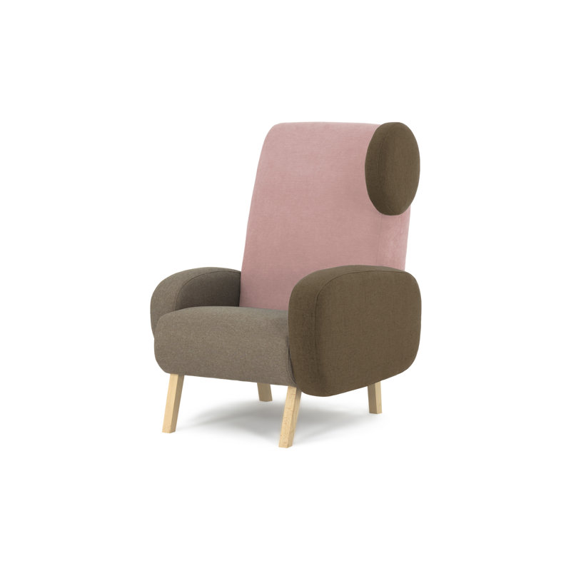 Barlow Upholstered Armchair, Brown/Pink