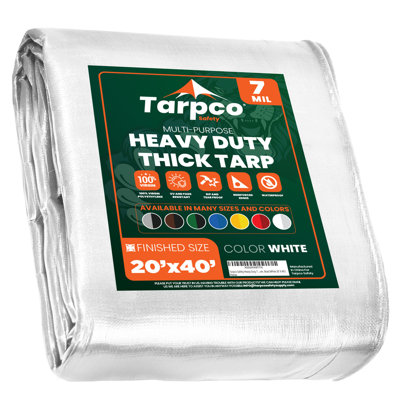 Heavy Duty 10' X 12', Blue, Waterproof Tarpaulin Cover 7 Mil Thick with Reinforced Edges and Metal Grommets for Camping, Roofing, Pool and Boat Protection