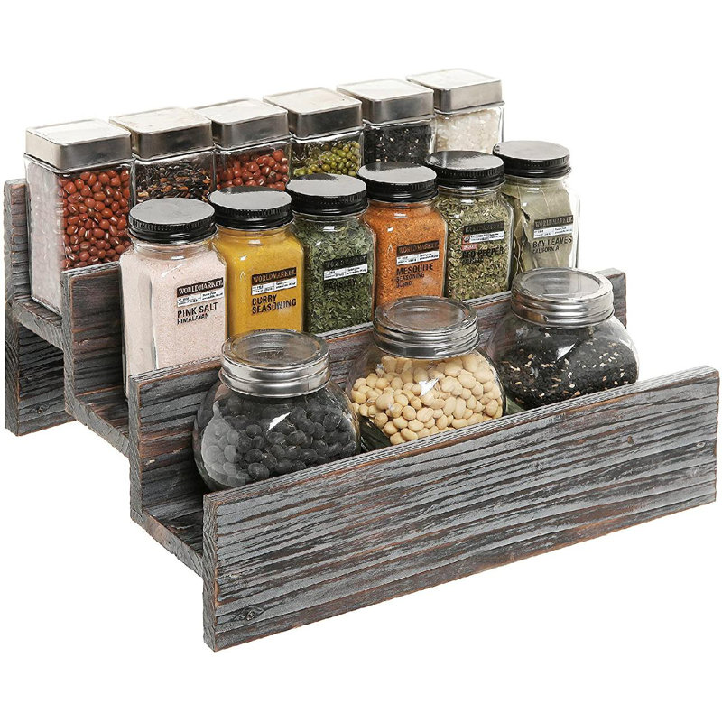 18 Jar Wood Spice Rack