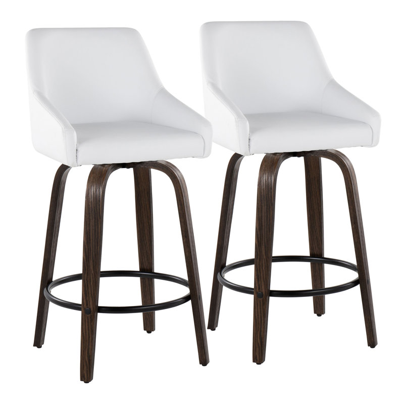 Tabouret de comptoir à hauteur fixe avec pivot, Brun