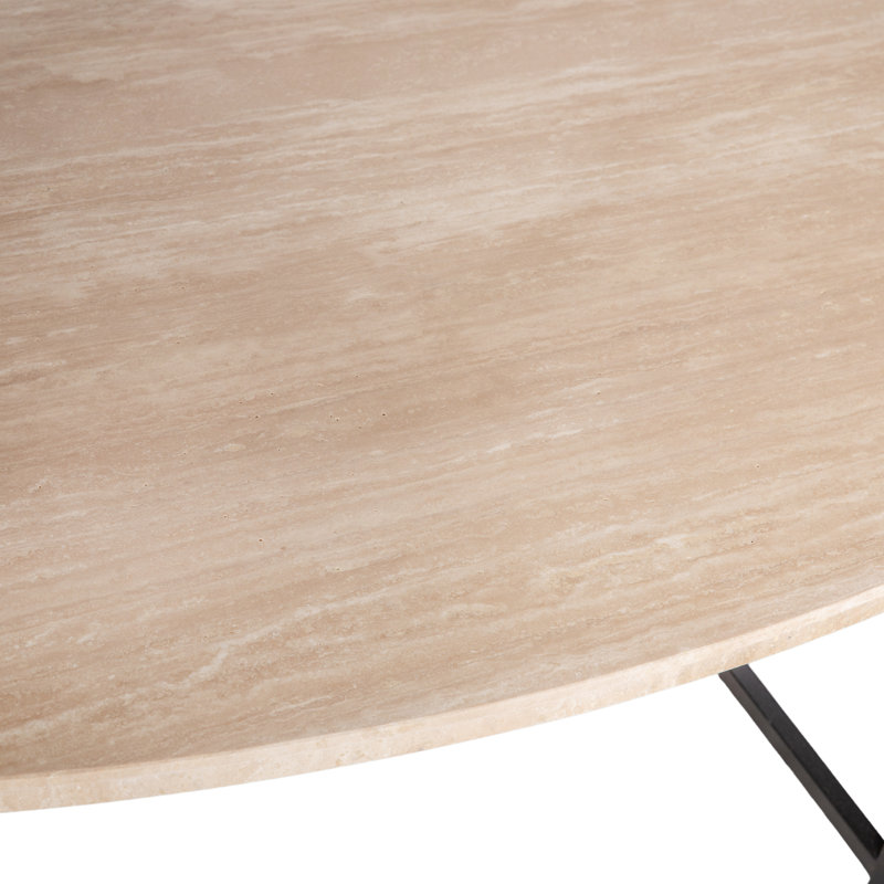Table basse Marble, Dos plat, H 18,5 po x L 48 po x l 26 po, Travertin léger