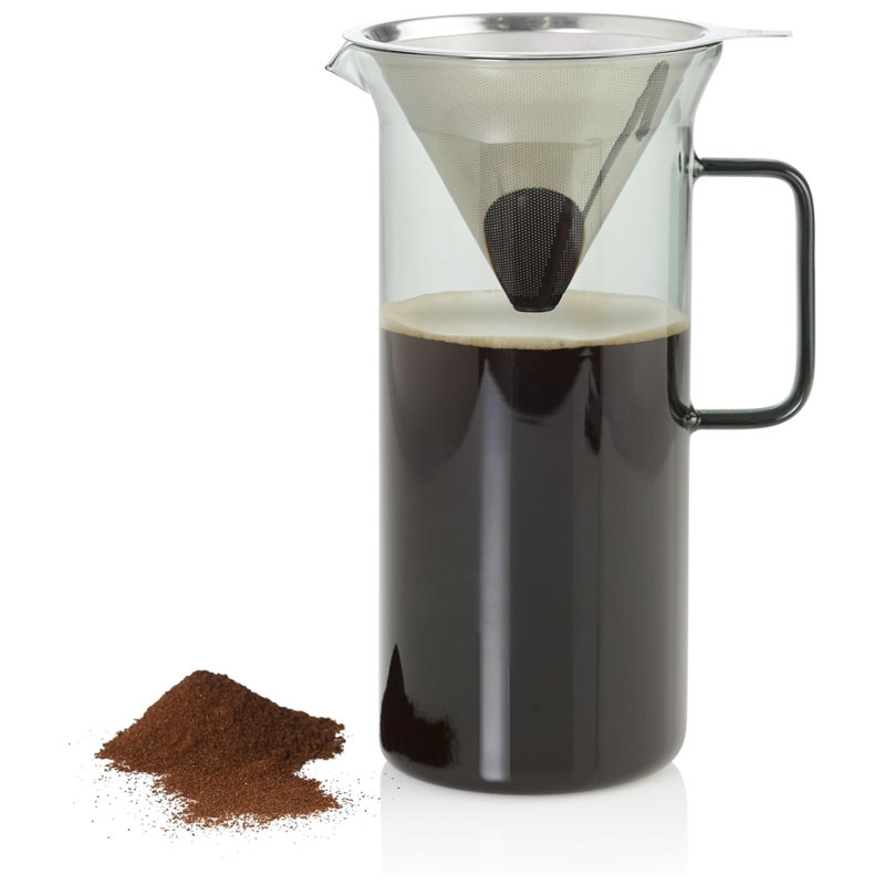 AdHoc Pour Over Coffee Maker with Glass Container 1L - Grey