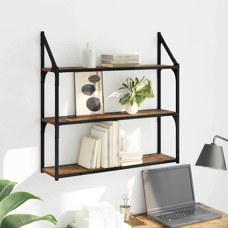 Floating Shelf, 78.5cm H x 80cm W x 21cm D, Old Wood