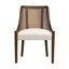 Chaise de salle à manger moderne Paxon en bois d'hévéa massif avec dossier en rotin et assise rembourrée-134972633-134972634