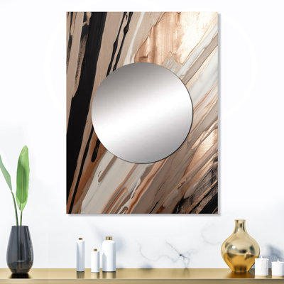 «Isola Rosegold» embrassant l'essence des lignes V - miroir en marbre, miroir mural moderne unique, impression d'art en métal