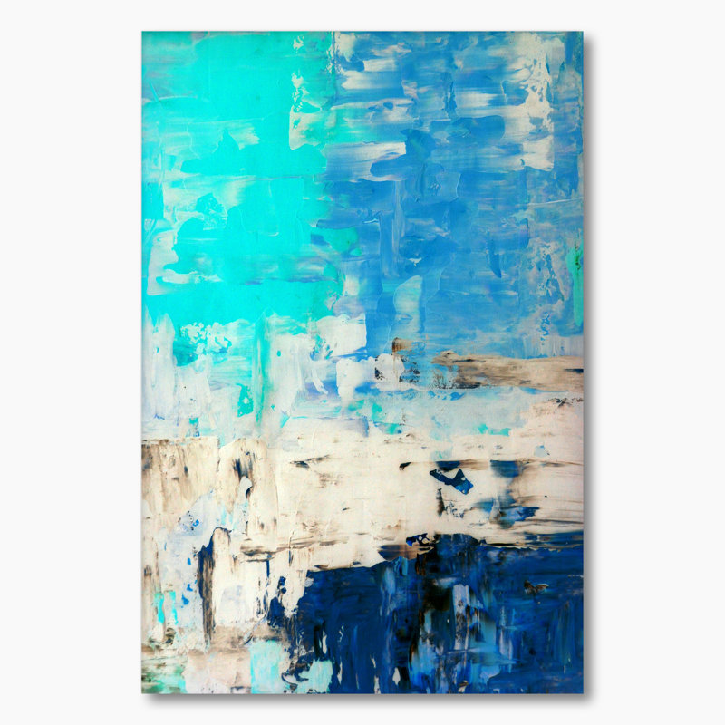 «Blue Meets Beige», reproduction d'art sur toile tendue