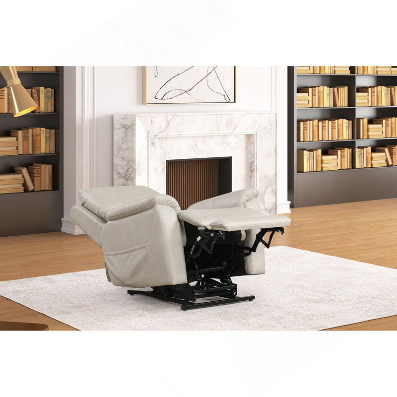 Fauteuil relevable de style contemporain avec accoudoirs en forme de selle et port USB