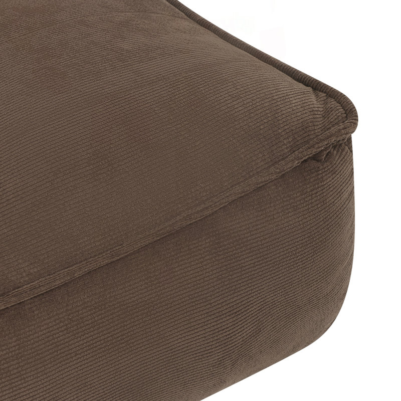 Canapé en velours côtelé Slouchy - Aucun assemblage requis, Brown Corduroy