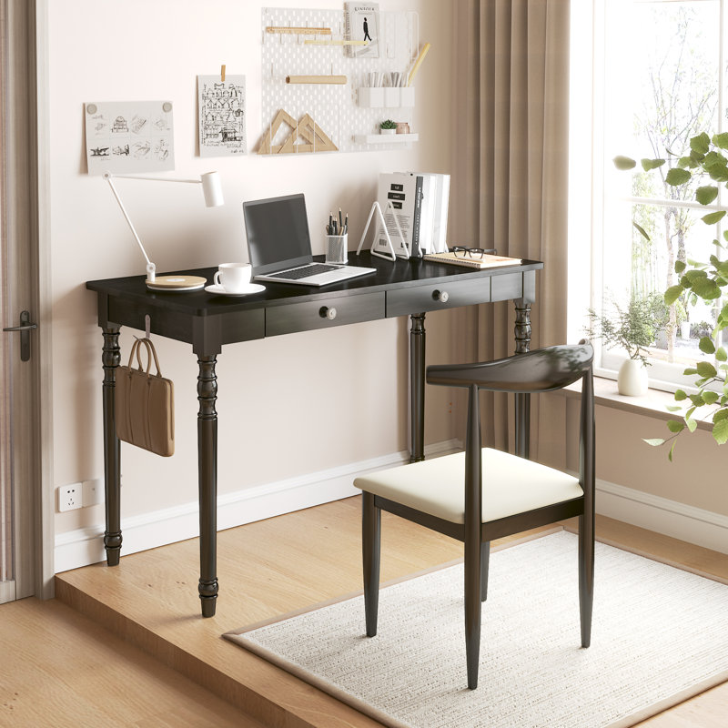 Bureau Mid Century Modern, L 47,2 po x P 21,7 po, Noir