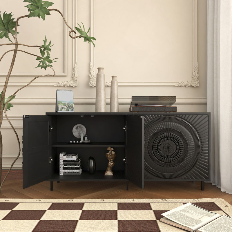 Armoire de rangement avec 4 portes, tablettes réglables