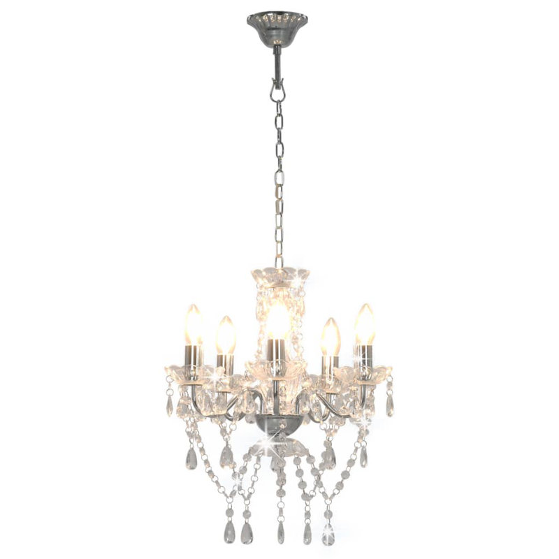 Alta 5 - Light Silver Chandelier Pendant, Silver/Transparent