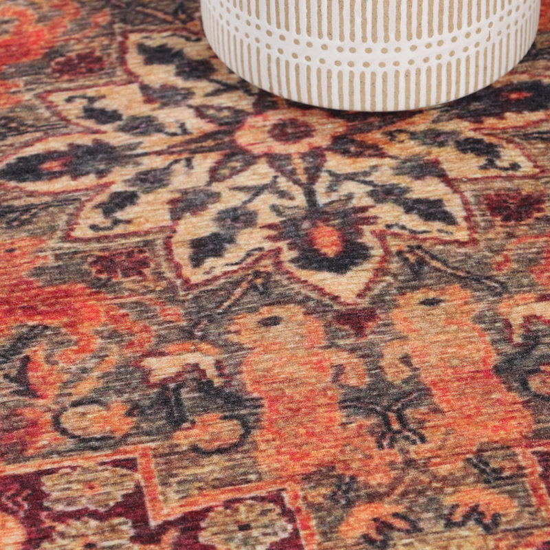 Dragomira Copley 100% Polyester Oriental Medallion Modern Indoor Area Rug , Rectangle 3'6" x 5'6"