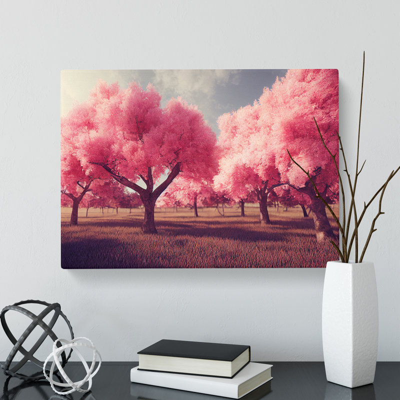 Enticing Cherry Blossom Trees - Wrapped Canvas, 35cm H x 50cm W x 3cm D